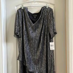 Black and silver evening dress or gray for a wedding.